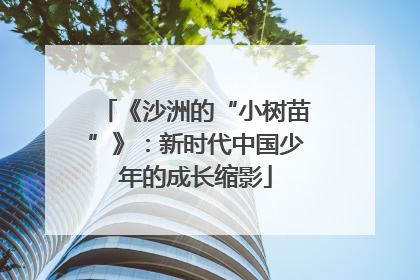 《沙洲的“小树苗”》：新时代中国少年的成长缩影
