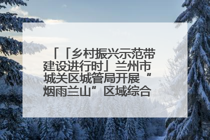 「乡村振兴示范带建设进行时」兰州市城关区城管局开展“烟雨兰山”区域综合整治专项行动