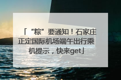 “粽”要通知！石家庄正定国际机场端午出行乘机提示，快来get