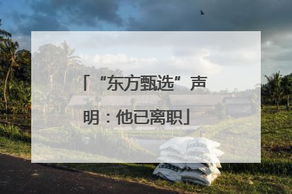 “东方甄选”声明：他已离职