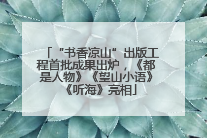 “书香凉山”出版工程首批成果出炉，《都是人物》《望山小语》《听海》亮相