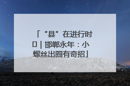 “县”在进行时⑬｜邯郸永年：小螺丝出圈有奇招