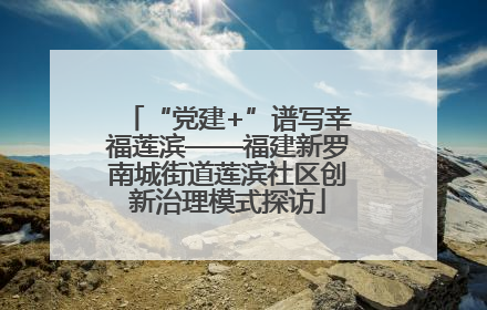“党建+”谱写幸福莲滨——福建新罗南城街道莲滨社区创新治理模式探访