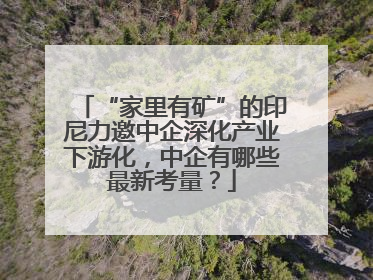 “家里有矿”的印尼力邀中企深化产业下游化，中企有哪些最新考量？