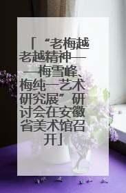 “老梅越老越精神——梅雪峰、梅纯一艺术研究展”研讨会在安徽省美术馆召开