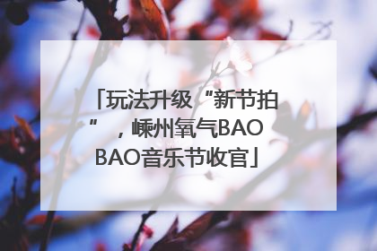 玩法升级“新节拍”，嵊州氧气BAOBAO音乐节收官