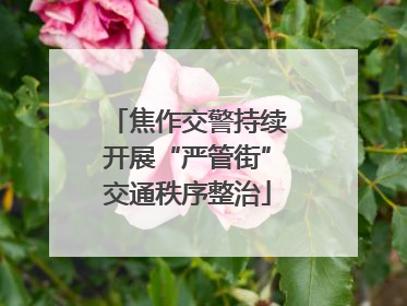 焦作交警持续开展“严管街”交通秩序整治