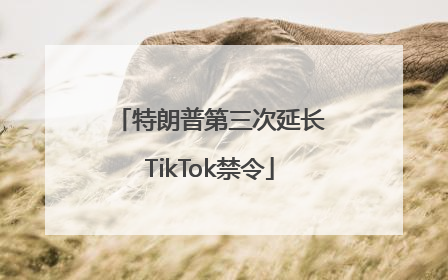 特朗普第三次延长TikTok禁令