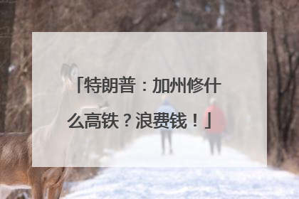 特朗普：加州修什么高铁？浪费钱！