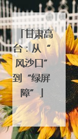 甘肃高台：从“风沙口”到“绿屏障”