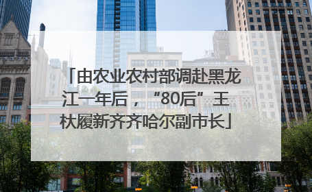 由农业农村部调赴黑龙江一年后，“80后”王杕履新齐齐哈尔副市长