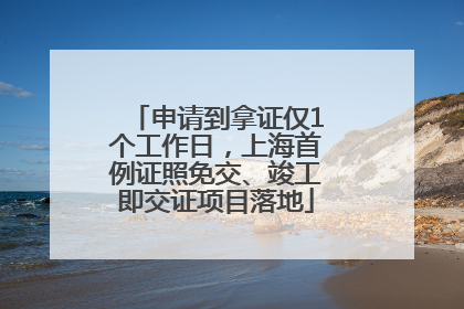 申请到拿证仅1个工作日，上海首例证照免交、竣工即交证项目落地