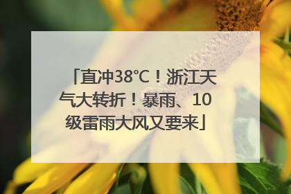直冲38℃！浙江天气大转折！暴雨、10级雷雨大风又要来