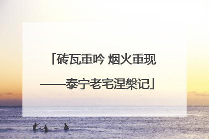 砖瓦重吟 烟火重现——泰宁老宅涅槃记