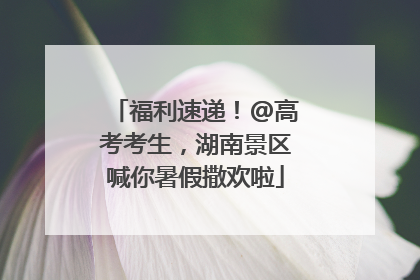 福利速递！@高考考生，湖南景区喊你暑假撒欢啦