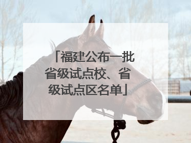 福建公布一批省级试点校、省级试点区名单