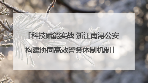 科技赋能实战 浙江南浔公安构建协同高效警务体制机制