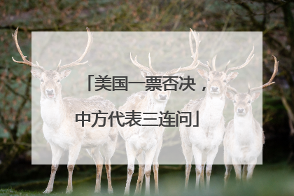 美国一票否决，中方代表三连问