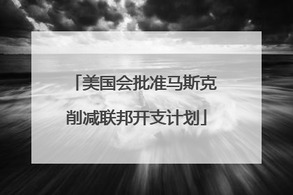 美国会批准马斯克削减联邦开支计划