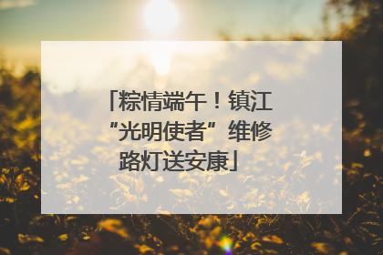 粽情端午！镇江“光明使者”维修路灯送安康