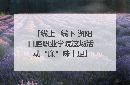 线上+线下 资阳口腔职业学院这场活动“廉”味十足