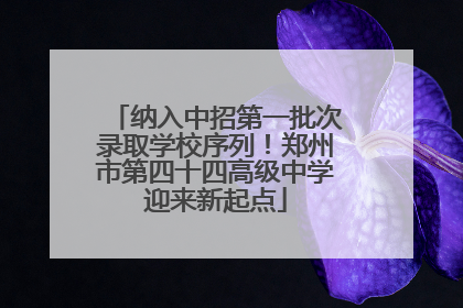 纳入中招第一批次录取学校序列！郑州市第四十四高级中学迎来新起点