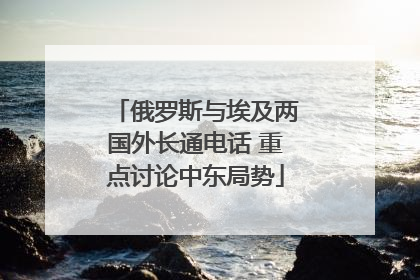 俄罗斯与埃及两国外长通电话 重点讨论中东局势