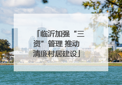 临沂加强“三资”管理 推动清廉村居建设