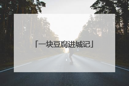 一块豆腐进城记