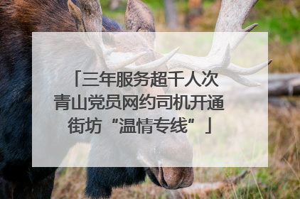 三年服务超千人次 青山党员网约司机开通街坊“温情专线”
