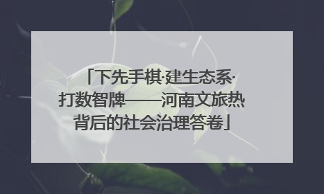 下先手棋·建生态系·打数智牌——河南文旅热背后的社会治理答卷