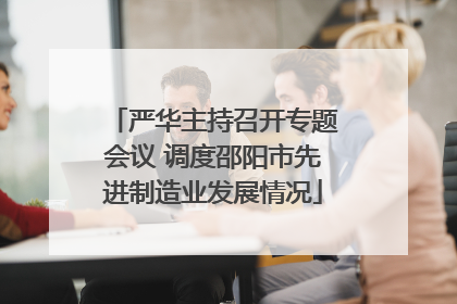 严华主持召开专题会议 调度邵阳市先进制造业发展情况