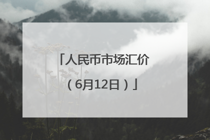 人民币市场汇价（6月12日）