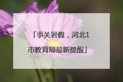 事关暑假，河北1市教育局最新提醒