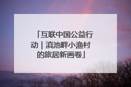 互联中国公益行动｜滇池畔小渔村的旅居新画卷