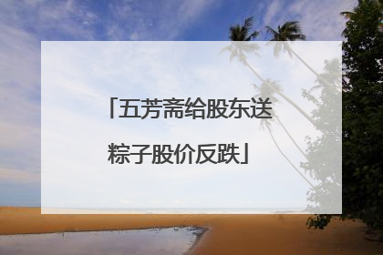 五芳斋给股东送粽子股价反跌