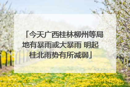 今天广西桂林柳州等局地有暴雨或大暴雨 明起桂北雨势有所减弱