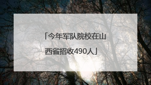 今年军队院校在山西省招收490人