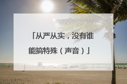 从严从实，没有谁能搞特殊（声音）