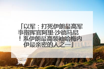 以军：打死伊朗最高军事指挥官阿里·沙德马尼！系伊朗最高领袖哈梅内伊最亲密的人之一