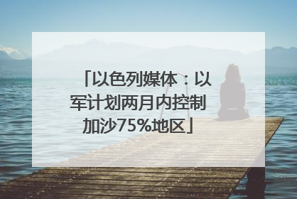 以色列媒体：以军计划两月内控制加沙75%地区