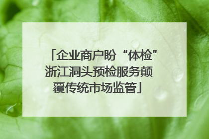企业商户盼“体检” 浙江洞头预检服务颠覆传统市场监管