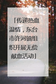 传递热血温情，东台市许河镇组织开展无偿献血活动
