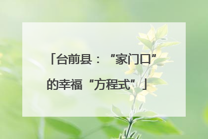 台前县：“家门口”的幸福“方程式”