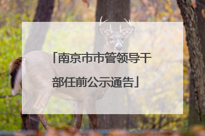 南京市市管领导干部任前公示通告