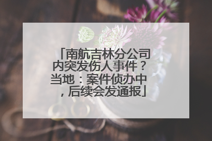 南航吉林分公司内突发伤人事件？当地：案件侦办中，后续会发通报