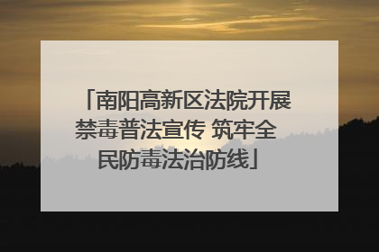 南阳高新区法院开展禁毒普法宣传 筑牢全民防毒法治防线