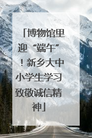 博物馆里迎“端午”！新乡大中小学生学习致敬诚信精神