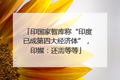 印国家智库称“印度已成第四大经济体”，印媒：还需等等