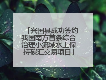 兴国县成功签约我国南方首条综合治理小流域水土保持碳汇交易项目